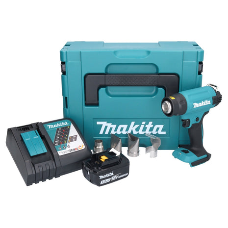 Makita DHG 181 RF1J Pistolet air chaud sans fil 18 V 150 - 550C + 1x batterie rechargeable 3,0 Ah + chargeur + Makpac