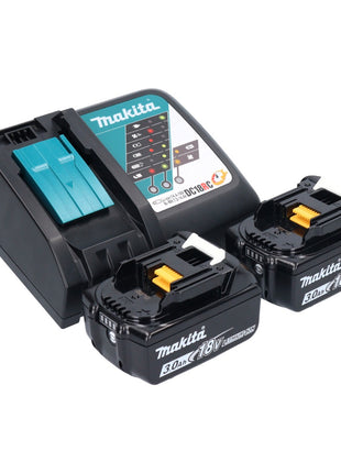 Makita DHG 181 RFJ soplador de aire caliente a batería 18 V 150 - 550°C + 2x baterías 3,0 Ah + cargador + Makpac