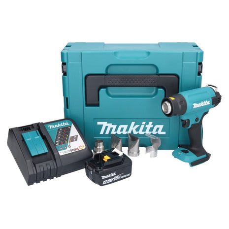 Makita DHG 181 RM1J Pistolet air chaud sans fil 18 V 150 - 550C + 1x batterie rechargeable 4,0 Ah + chargeur + Makpac