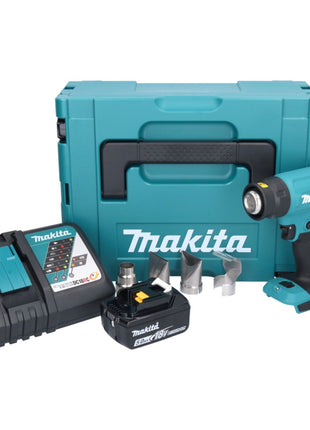 Makita DHG 181 RT1J Pistolet air chaud sans fil 18 V 150 - 550C + 1x batterie rechargeable 5,0 Ah + chargeur + Makpac