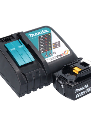 Makita DHG 181 RT1J Pistolet air chaud sans fil 18 V 150 - 550C + 1x batterie rechargeable 5,0 Ah + chargeur + Makpac