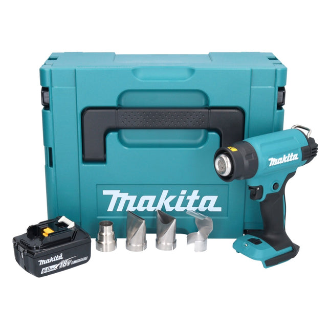 Makita DHG 181 G1J Akku Heißluftgebläse 18 V 150 - 550°C + 1x Akku 6,0 Ah + Makpac - ohne Ladegerät