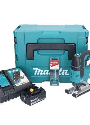 Makita DJV 182 RT1J Akku Stichsäge 18 V Brushless + 1x Akku 5,0 Ah + Ladegerät + 5 tlg. Stichsägeblatt Set + Makpac - Toolbrothers