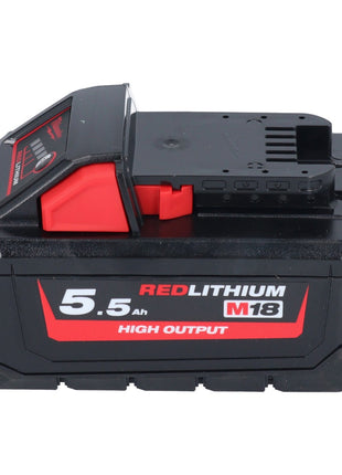 Milwaukee M18 HB 5,5 Akku Set 2x 18 V 5,5 Ah / 5500 mAh Li-Ion High Output ( 2x 4932464712 ) mit Ladestandsanzeige