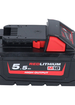 Milwaukee M18 HB 5,5 Akku Set 2x 18 V 5,5 Ah / 5500 mAh Li-Ion High Output ( 2x 4932464712 ) mit Ladestandsanzeige