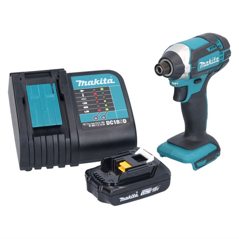 Makita DTD 152 SY1 akumulatorowy klucz udarowy 18 V 165 Nm 1/4" + 1x akumulator 1,5 Ah + ładowarka