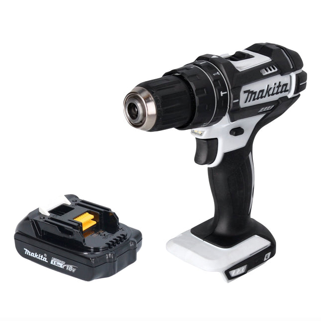 Makita DHP 482 Y1W Akku Schlagbohrschrauber 18 V 62 Nm Weiß + 1x Akku 1,5 Ah - ohne Ladegerät - Toolbrothers
