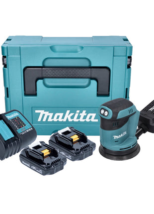 Makita DBO 180 SYJ Akku Exzenterschleifer 18 V 125 mm + 2x Akku 1,5 Ah + Ladegerät + Makpac - Toolbrothers