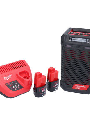 Milwaukee M12 RCDAB+-302 radio batería DAB+ 12 V + 2x baterías 3.0 Ah + cargador