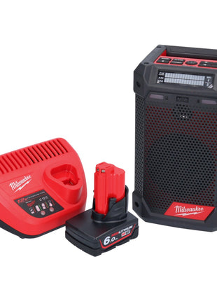 Milwaukee M12 RCDAB+-601 Akku Radio DAB+ 12 V + 1x Akku 6,0 Ah + Ladegerät