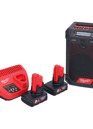 Milwaukee M12 RCDAB+-602 radio batería DAB+ 12 V + 2x baterías 6.0 Ah + cargador