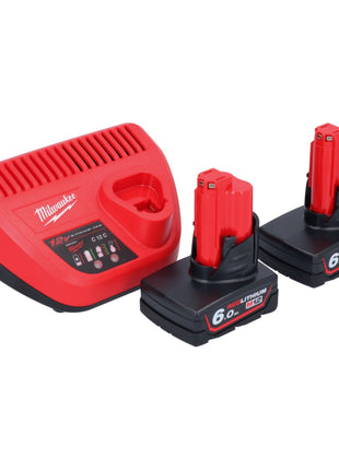 Milwaukee M12 RCDAB+-602 radio batería DAB+ 12 V + 2x baterías 6.0 Ah + cargador