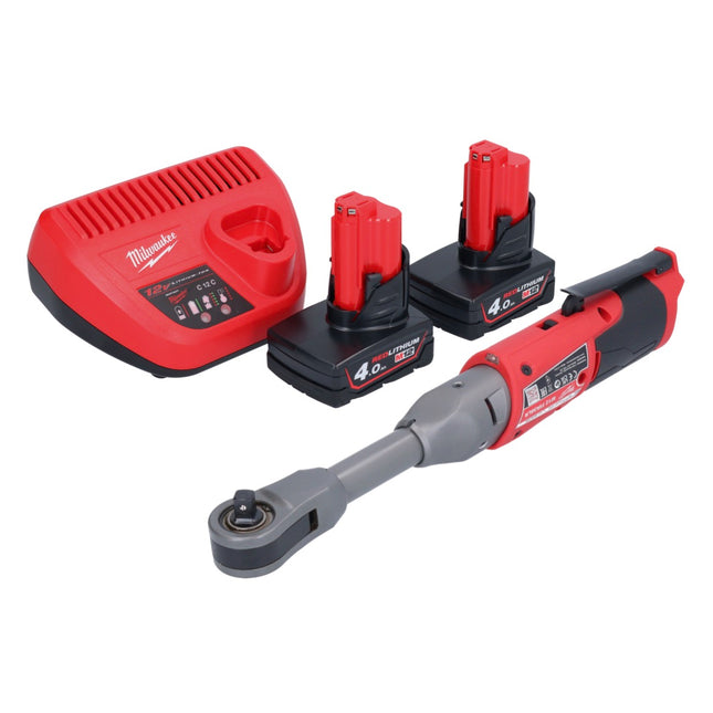 Milwaukee M12 FIR38LR-402 Akku Ratsche lang 12 V 75 Nm 3/8" + 2x Akku 4,0 Ah + Ladegerät