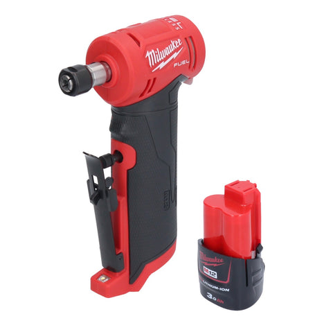 Milwaukee M12 FDGA-301 Geradschleifer abgewinkelt 12 V 6 / 8 mm Brushless + 1x Akku 3,0 Ah - ohne Ladegerät