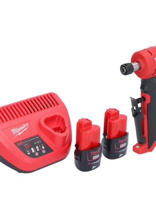 Amoladora recta Milwaukee M12 FDGA-302 angular 12 V 6/8 mm sin escobillas + 2x batería 3,0 Ah + cargador