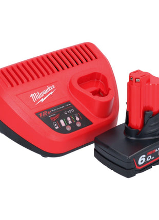 Amoladora recta Milwaukee M12 FDGA-601 angular 12 V 6/8 mm sin escobillas + 1x batería 6,0 Ah + cargador