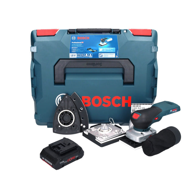 Bosch GSS 18V-13 levigatrice orbitale a batteria 18 V + 1x batteria ricaricabile ProCORE 4,0 Ah + L-BOXX - senza caricabatterie