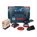 Lijadora excéntrica a batería Bosch GEX 18V-125 Professional 18 V 125 mm sin escobillas + 1x juego de abrasivos de red Toolbrothers SPIDER + 1x batería ProCORE 4,0 Ah + L-BOXX - sin cargador