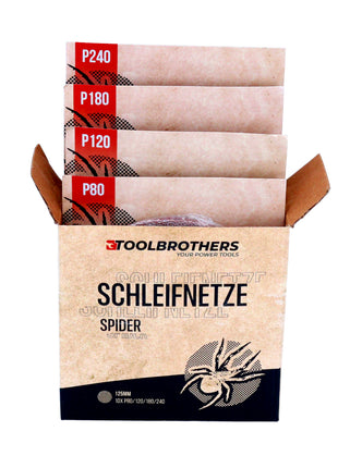 Metabo SXA 18 LTX 125 BL Akku Exzenterschleifer 18 V 125 mm ( 600146840 ) Brushless + 4x Toolbrothers SPIDER Netzschleifmittel Set + metaBOX - ohne Akku, ohne Ladegerät