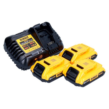 DeWalt Akku Starter Set 18 V 3x DCB 183 Akku 2,0 Ah + DCB 116 XR Schnell Ladegerät - Toolbrothers