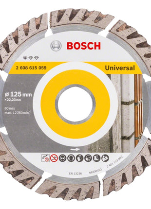 Bosch Standard for Universal disque à tronçonner diamanté 125 x 22,23 mm ( 2608615059 ) pour béton, acier-béton, brique, calcaire et sable-pierre