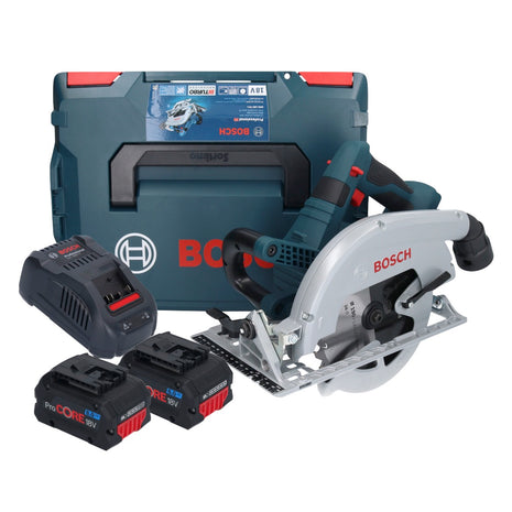 Sega circolare a batteria Bosch GKS 18V-70 L 18 V brushless 190 mm BITURBO + 2x batteria ProCORE 8,0 Ah + caricabatteria + L-Boxx