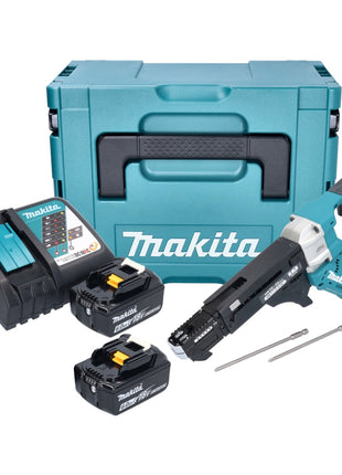 Makita DFR 551 RGJ Akku Magazinschrauber 18 V 25 - 55 mm Brushless + 2x Akku 6,0 Ah + Ladegerät + Makpac - Toolbrothers