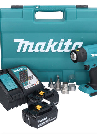 Makita DHG 181 RFK Akku Heißluftgebläse 18 V 150 - 550°C + 2x Akku 3,0 Ah + Ladegerät + Koffer - Toolbrothers