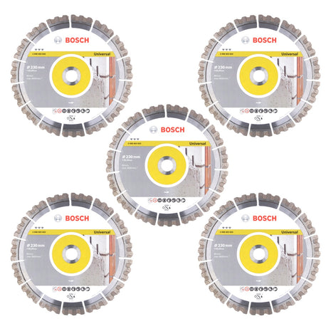 Bosch Diamant Trennscheibe Set 5x Best for Universal 230 x 22,23 mm ( 5x 2608603633 ) - Toolbrothers