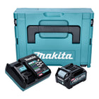 Kit di alimentazione Makita 1x batteria BL 4025 40 V max. 2,5 Ah XGT + caricatore DC 40 RA + Makpac