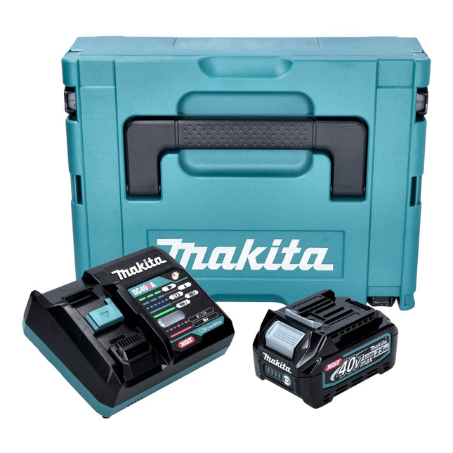 Kit di alimentazione Makita 1x batteria BL 4025 40 V max. 2,5 Ah XGT + caricatore DC 40 RA + Makpac