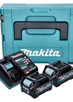 Kit de fuente de alimentación Makita (191J81-6) 2x batería BL 4025 40 V máx. 2,5 Ah XGT + cargador DC 40 RA + Makpac