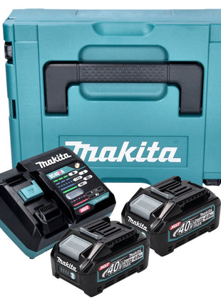 Kit de fuente de alimentación Makita (191J97-1) 2x batería BL 4040 40 V máx. 4,0 Ah XGT + cargador DC 40 RA + Makpac