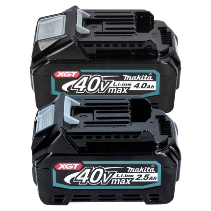 Kit di alimentazione Makita 2x BL 4025 batteria 40 V max. 2,5 Ah XGT + 2x BL 4040 batteria 40 V max. 4,0 Ah XGT + caricatore DC 40 RA + Makpac