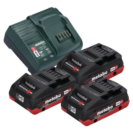 Metabo Basic Set 3x LiHD Akkupack 18 V 4,0 Ah ( 3x 625367000 ) + Metabo SC 30 Ladegerät 12 - 18 V ( 316067840 ) - Toolbrothers