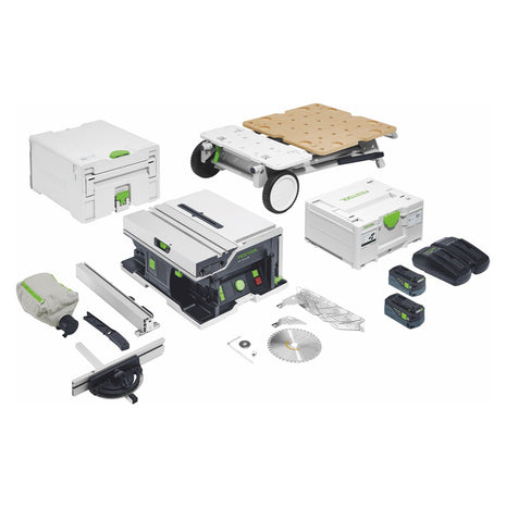 Festool CSC SYS 50 EBI-Set cordless circular saw 36 V ( 2x 18 V ) ( 577379 ) 168 mm brushless + base + 2x battery 5.0 Ah + charger + systainer