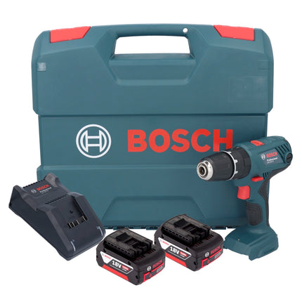 Bosch GSB 18V-21 Akku Schlagbohrschrauber 18 V 55 Nm + 2x Akku 4,0 Ah + Ladegerät + L-Case