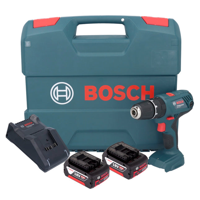 Bosch GSB 18V-21 trapano a percussione a batteria 18 V 55 Nm + 2x batteria ricaricabile 4,0 Ah + caricabatterie + valigetta a L