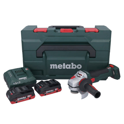 Smerigliatrice angolare a batteria Metabo WB 18 LTX BL 15-125 Quick 18 V 125 mm senza spazzole + 2x batteria ricaricabile 4,0 Ah + caricatore + metaBOX