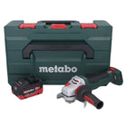 Metabo WPBA 18 LTX BL 15-125 Quick DS Meuleuse d'angle sans fil 18 V 125 mm Brushless + 1x batterie 10,0 Ah + metaBOX - sans chargeur