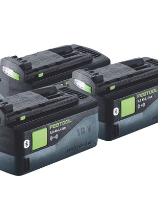 Festool Akku Set 3x BP 18 Li 5,0 ASI Akku 18 V 5,0 Ah / 5000 mAh Li-Ion ( 3x 577660 ) Bluetooth mit Ladestandanzeige - Toolbrothers