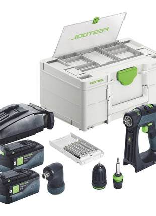 Festool CXS 18-Basic-Set Akku Bohrschrauber 18 V 40 Nm Brushless + 2x Akku 5,0 Ah + Ladegerät + Systainer - Toolbrothers