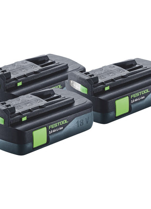 Festool Akku Set 3x BP 18 Li 3,0 C Akku 18 V 3,0 Ah / 3000 mAh Li-Ion ( 3x 577658 ) mit Ladestandanzeige - Toolbrothers