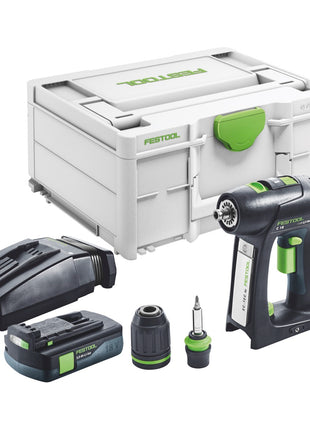 Festool C 18-Basic Akku Bohrschrauber 18 V 45 Nm Brushless + 1x Akku 3,0 Ah + Ladegerät + Systainer - Toolbrothers