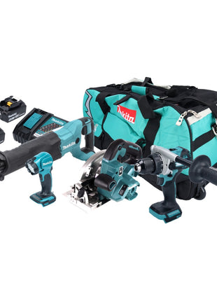 Makita DLX 5085 TX1 kit combinado de baterías 18 V DHP 486 + DHS 661 + DJR 186 + DEADML 815 + 2x baterías 5.0 Ah + cargador + bolsa