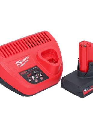 Milwaukee M12 HNRG-501 Akku Starter Set HB5 High Output 12 V 5,0 Ah / 5000 mAh Li-Ion Akku ( 4932480165 ) + M12-C12C Ladegerät - Toolbrothers