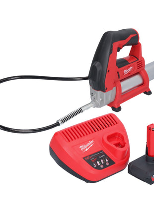 Milwaukee M12 GG-501 Akku Fettpresse 12 V 562 bar + 1x Akku 5,0 Ah + Ladegerät