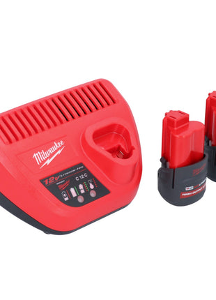 Milwaukee M12 HNRG-252 Akku Starter Set High Output 12 V + 2x HB2.5 Akku 2,5 Ah ( 4932480164 ) + M12 C12 C Ladegerät ( 4932352000 ) - Toolbrothers