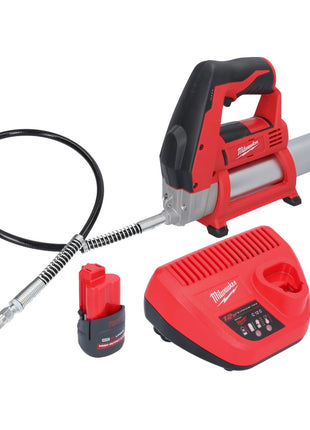 Milwaukee M12 GG-251 Akku Fettpresse 12 V 562 bar + 1x Akku 2,5 Ah + Ladegerät