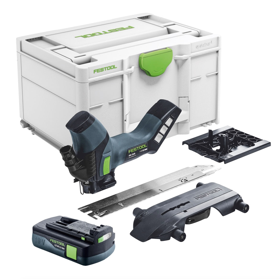 Seghetto a batteria Festool ISC 240 EB-Basic 18 V 240 mm + 1x batteria 3,0 Ah + Systainer - senza caricabatterie